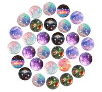 30 Pièces Boules de Fête Colorées Rebondissantes, 32mm Balles Rebondissantes Enfant, Réutilisable Caoutchouc Espace Thème Balles, Petit Balle Rebondissante Paillette Cosmique pour Cadeaux Partyjeux