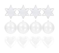 30 Pièces Boules de Noël Transparentes en Plastique à Remplir, Lot Cœur | Ouverture Séparée, Trou Suspendre, Réutilisables pour Fleurs Artificielles, Bonbons, Vitrines Halloween