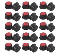 30 Pièces Bouton de Volume 28x15,5mm, Plastique Noir Rouge | Remplacement Léger et Fiable, Prise en Main Ergonomique, pour Guitare Électrique, Ampli, Mixeur et Contrôleur