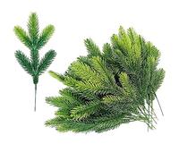 30 Pièces Branches De Sapin Décoratives Branches de Pin Artificielles de Noël Vert Branches d'arbre de Pin en Plastique Branches de Pin Artificiel Plantes pour Embellissement de Noël et Maison