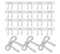 30 Pièces Breloques Nœud Argentées 3d en Alliage, Style Kawaii | Décorations Creuses Brillantes, Usage Maison et Manucure, pour Press On Nails, Flatback
