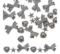 30 Pièces Breloques pour Nail Art Rétro en Alliage, Argenté | Bijoux de Manucure Diy, pour Manucures Plates et 3d, Usage Débutants et Salons Professionnels