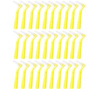 30 Pièces Brossettes Interdentaires Jaune, Brossette Dentaire Forme L Angle 90°, Brosse Interdentaire Ergonomique pour Nettoyage Espaces Interdentaires, Appareils Orthodontiques et Soin des Dents