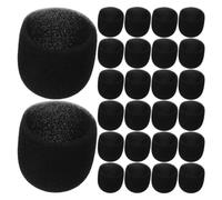 30 Pièces Cache-micro Rond en Éponge Noire 45mm pour Microphone | Bruit et Coupe-vent, Ajustement Sûr, Compatible Micro sans Fil et Scènes de Répétition