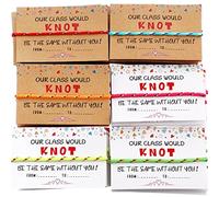 30 Pièces Carte de Saint Valentin pour Enfants Bracelet d'Amitié Ajustable Cadeau d'Échange de Saint Valentin en Classe Our Class Will Knot Be The Same Without You pour Filles Garçons École