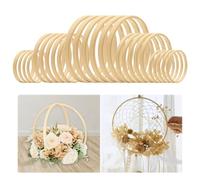 30 Pièces Cerceau Floral en Bambou 20, 15 & 10 cm Anneaux en Bambou Cerceaux en Bois Cercle en Bois pour Attrape Rêve pour Faire Un Décor de Couronne de Mariage et Artisanat Mural