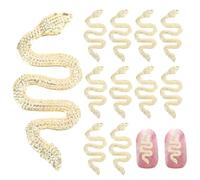 30 Pièces Charme Délicat pour Ongles en Alliage, Serpent 3d Or | Décorations de Manucure Brillantes, Cristaux Intégrés, Pose Facile, pour Ongles en Gel et Style Personnalisé