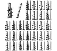 30 pièces Cheville pour Plaques de Plâtre avec Vis, Cheville Autoperceuse, Cheville Carreau de Platre, pour Les Fixations de Plaques de Plâtre DIY, la Fixation Dans la Pierre, la Brique, le Béton