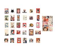 30 Pièces Classique Japonais Fille Graffiti Autocollants Décoré Cahier Tasse D'eau Journal Valise Guitare Étudiant Papeterie Pvc Décalcomanies.A.