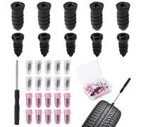 30 Pièces Clous en Caoutchouc pour réparation de Pneu de Voiture et Moto avec Tournevis - Clous en Caoutchouc de Pneu sous Vide, 15 petites et 15 grandes tailles pour Réparations Rapides et Efficaces