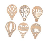 30 Pièces Copeaux de Bois Montgolfière Marron, Décorations Artisanales | Surface Vierge Lisse, Bois Recyclable, Pièces Amovibles, pour Salon et Porte, Lot Créatif 30