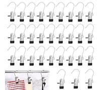 30 Pièces Crochet à Linge Portable MéTal,Crochets à Linge Pivotants 360°, Cintre Pince Crochets en Acier Inoxydable, Pince Crochet pour Bottes, Pantalons, Chaussures, Serviettes, Chapeaux (Noir)