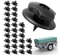 30 Pièces Crochet de Bâche Ronds, Attache Bache Remorque, Boutons Ronds pour Remorque avec Vis, Accessoires Voiture Universel, pour Filets, Tente, BâChe