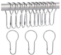 30 Pièces Crochet en métal ，Anneaux de Rideau de Douche Crochets Suspendus ，Anneau de Rideau de Douche en métal， pour Tringle de Douche(Argenté)