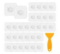 30 Pièces Crochets Muraux Adhésifs Transparents Apportez une Pelle, Extra Forts Sans Perçage, Crochets Autocollants Résistants Pour Salle de Bain, Cuisine, Chambre, Crochet Mural Adhésif Tableau
