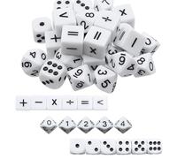 30 Pièces Cube D'enseignement Dés 6 Faces de Mathématiques Jeu de Dés en Acrylique Dés à Jouer Blanc 16 mm pour Enfants Enseignant Enseignement De Classe Jeux de Table Parties Ludiques
