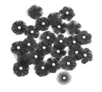 30 pièces d ' appliques de fleurs en tissu à coudre, Black