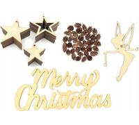30 pièces de décorations d'arbre de Noël en bois Noël Pendentif arbre de Noël Sapin Décoration Bijoux