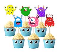 30 Pièces de Décorations pour Cupcakes Monsters Articles de fête sur le thème Monsters Baby Shower Décorations pour Fêtes D'anniversaire