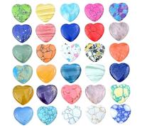 30 pièces de pierres en forme de cœur, perles cœur uniques colorées, élégantes et belles pierres précieuses épaisses, cadeaux en vrac pour la Saint-Valentin, cadeaux anti-stress, fête des mères