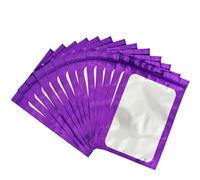 30 pièces de sacs à fermeture éclair en Mylar violets, sacs en aluminium scellés holographiques, sacs en plastique d’emballage, 16x24 cm, sacs résistants aux odeurs, sachets sucrés, grands sacs
