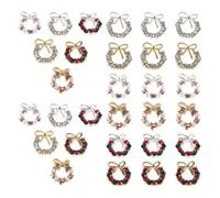 30 Pièces Décorations D’ongles Noël, Nœud Perlé et Cristaux | Charms Réutilisables pour Manucure, Effet Chic, pour Salon, Fêtes et Poses Acryliques