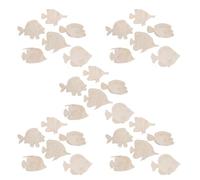 30 Pièces Découpes Poisson en Bois Brut, Décor Océan, 6 Modèles pour | Surface Lisse à Peindre, Assemblage Simple et Empilable, pour Salle de Classe, Loisirs Créatifs et Décoration Sous-marine