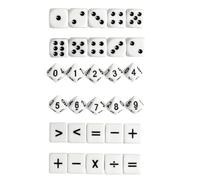 30 Pièces Dés Acrylique 16 mm, Ensemble avec 10 d’Opérations 10 Numériques 10 à Points, Dés 10 Faces pour Calculs Statistiques et Activités Numériques