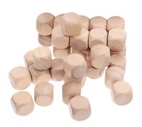 30 Pièces Dés Vierges en Bois Soi-même, 6 Faces | Blocs Inachevés Couleur Khaki, pour Loisirs Créatifs Familiaux, à Peindre, Teindre ou Sculpter, Lot Unique