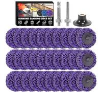 30 Pièces Disque Abrasif 50mm Disque Decapage Peinture Petit Disque Poncage per Perceuse Visseuse Disque Decapage per Metal, Rouille, Peinture(Violet)