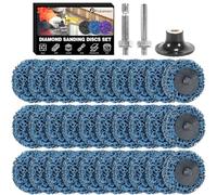 30 Pièces Disque Abrasif 50mm Peinture Petit Poncage per Perceuse Visseuse Decapage Metal, Rouille, Peinture(Bleu)