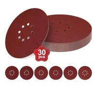 30 Pièces Disques de Ponçage 225 mm, 8 Trous Disques Abrasifs 225 mm Ronds Papier Abrasif for Ponceuse pour Cloisons Sèches Ponceuse Girafe (400)