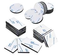 30 Pièces Double Face Extra Fort,Adhesif Double Face,Adhesif Puissant Double Face Ruban Mousse,Pastille Adhesive Double Face Imperméables,Adhesif Puissant Ruban Mousse,Carré+Ronde+Rectangulaire,Noir
