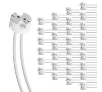 30 Pièces Douille GU5.3 avec Silicon Câble, MR16 GU5.3 Support Base en Céramique, Douille GU5.3 G4 GU4 G6.35 pour Spot LED Halogène, Max 100W 12V