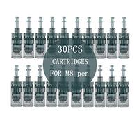 30 pièces Dr.Pen M8 Cartouches Aiguille Baïonnette Jetable Dermapen Microneedling Pièces de Rechange,Round nano