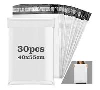 30 Pièces Emballage Colis Vinted, Pochette Expedition Imperméables, Enveloppe Plastique Expedition avec Bande Autocollante, Gris Opaques pour Emballage Marchandises, la Logistique Expédition, 40×55cm