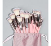 30 pièces Ensemble de pinceaux de maquillage professionnel avec sac de rangement en velours, poils doux, pratique pour les voyages, comprend un pinceau de fond de teint, un pinceau à paupières, un pin