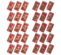 30 Pièces Ensemble D'enveloppes Rouges Zodiaque Chinois 2027, en Papier | Finition Mate Anti-reflet, Motifs Mouton Estampés à Chaud, Style Festif Élégant, pour Repas Familiaux
