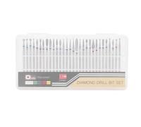 30 pièces/ensemble tête de forage à ongles tête de meulage diamant Nail Art perceuse vernis tête Kit perceuse à ongles accessoires de Machine pour l'art des ongles(A)