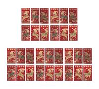 30 Pièces Enveloppes Rouges du Zodiaque Chinois 2027, Année Chèvre | Papier Rouge, Finition Mate Givrée, Motifs Estampés de Chèvre, pour Célébrations Traditionnelles et Scènes Artistiques
