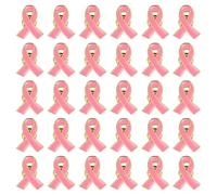 30 Pièces Épingles de Sensibilisation à la Cancer du Sein Broches de Ruban Rose Épinglettes en Métal Unisexe pour la Reconnaissance de la Charité