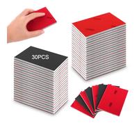 30 Pièces Éponge De Ponçage, Grain 180 à 4000,Cale a Poncer Kit，Papier Abrasif Sec Et Humide Flexibles Eponge Abrasive, Cloisons Sèches, Métal Et Peinture