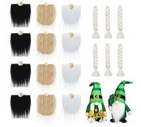 30 Pièces Fausse Fourrure Gnome, Poupées Gnome Barber en Fourrure Artificielle, Jouet Poupées Artisanat DIY Fausse Barbe, Mini Barbe du Père Noël, Décoration de Noël Halloween, Blanc+Khaki+Blanc