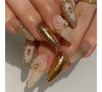 30 pièces faux ongles 3D fleur glacée dégradé perles ongles artificiels pour un Look à la mode Application rapide ongles de glace