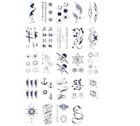 30 pièces faux tatouages imperméables for femmes hommes adulte crâne anneau ailes lettres chinoises tatouages