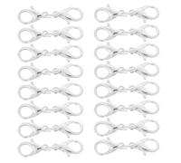 30 Pièces Fermoirs à Double Mousqueton Argentés, Bijoux | Alliage de Zinc et Fer, Double Ouverture, Surface Lisse sans Bavure, pour Création D’accessoires