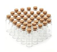 30 Pièces Fiole en Verre 10ml, Petite Bouteille en Verre Transparente avec Bouchon en Liège, Mini Bouteille Verres pour Contenant Dragées, Tube a Essai Décoration Mariage Bricolage 22 * 50mm