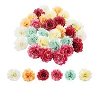 30 Pièces Fleurs Artificielles Deco 4.5*4.5*3.5cm Plantes Artificielles,Doux et Naturel,6 Couleurs TêTes de Fleurs Artificielles Fausse Fleur pour Mariage,Décoration D'Intérieur(Rhododendron)