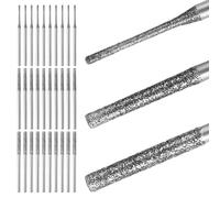 30 Pièces Forets Diamant Set, 1/2/2,5mm 150 Grain Diamant Pointe Forets 2,2mm Tige pour Percer Ponçage Verre Céramique Pierre Granite Bijouterie, Compatible avec Dremel Outils Rotatifs