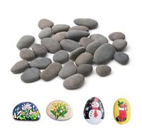 30 Pièces Galets a Peindre Pierres Plates à Peindre 3 cm Dessin Créative Galets à Peindre DIY Peintes Rocher Pierres Créatives Peintes pour Cadeaux de Noël Décoration de Jardin Aquarium Peinture